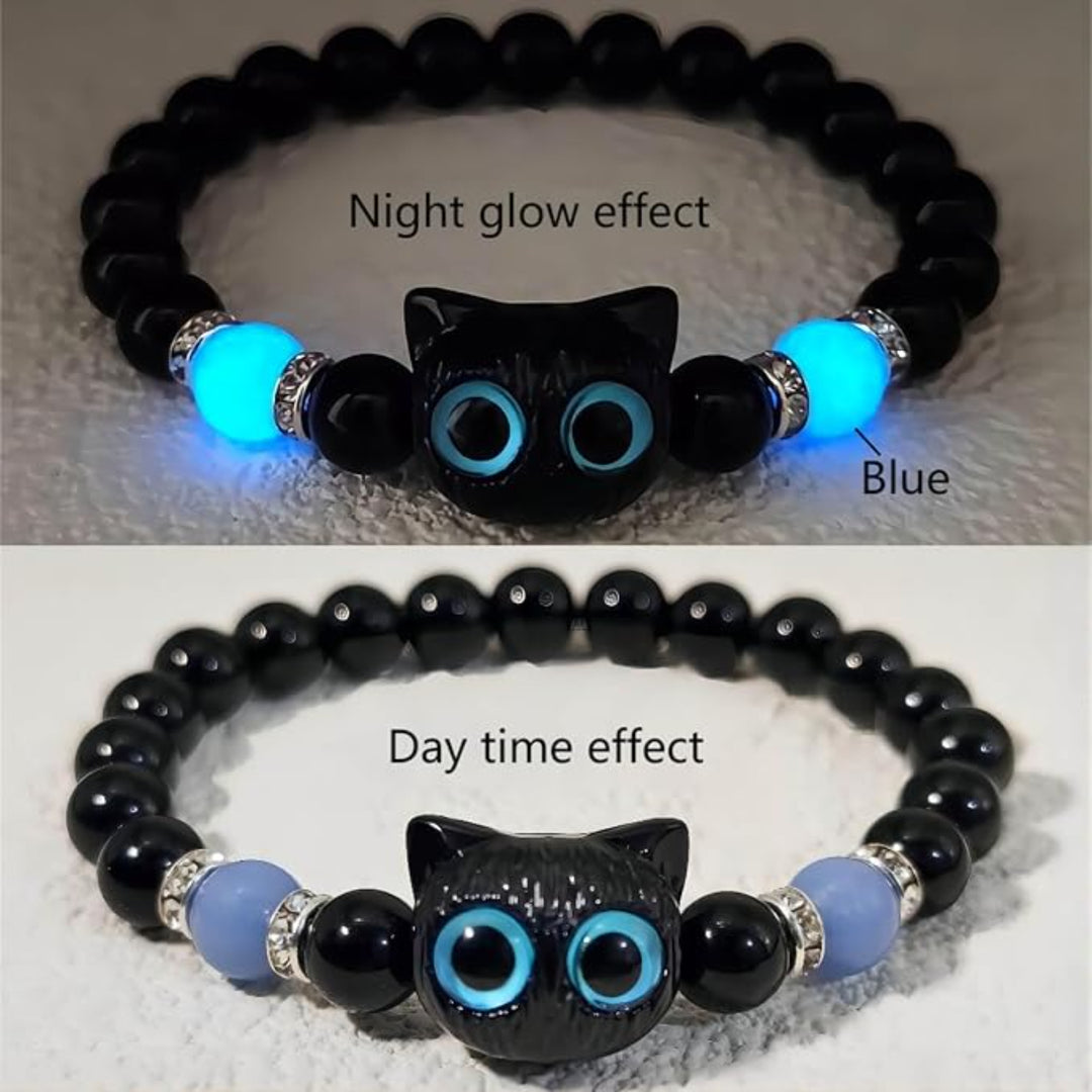 Luna Bright Blue Glowup Owl Bracelet