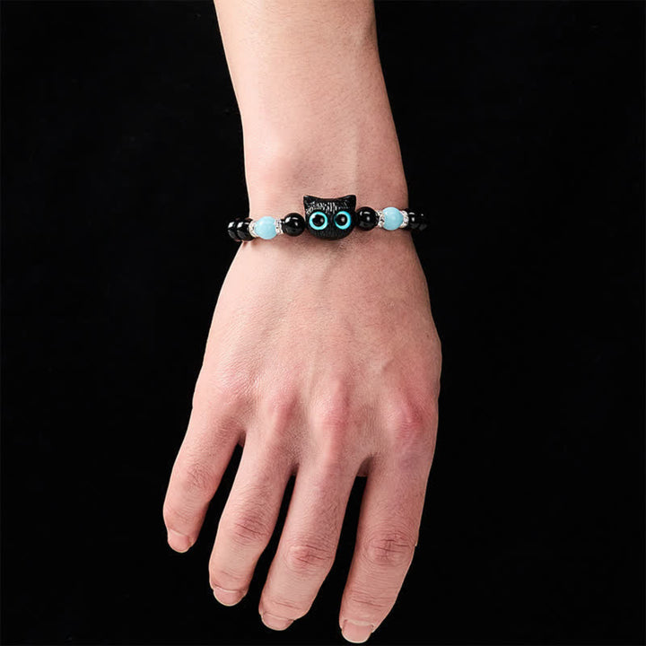 Luna Bright Blue Glowup Owl Bracelet