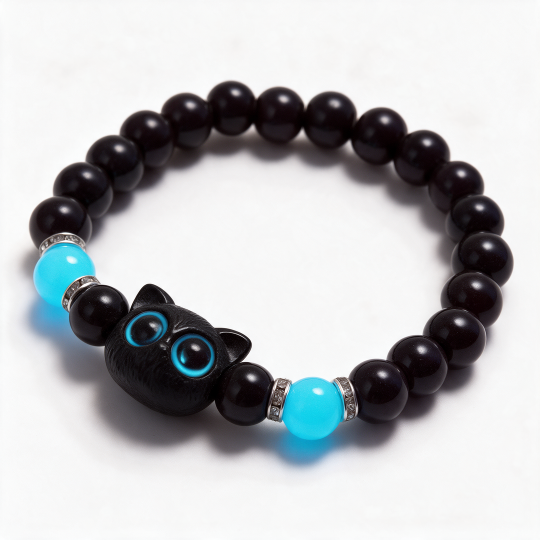 Luna Bright Blue Glowup Owl Bracelet