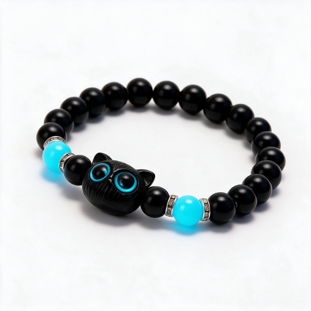 Luna Bright Blue Glowup Owl Bracelet