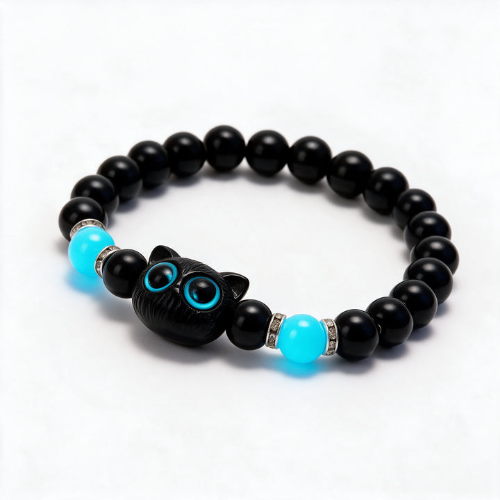 Luna Bright Blue Glowup Owl Bracelet