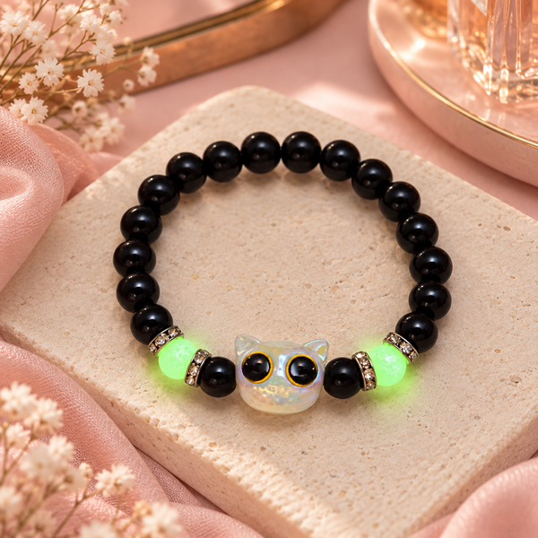 Luna Bright Green Glowup Owl Bracelet