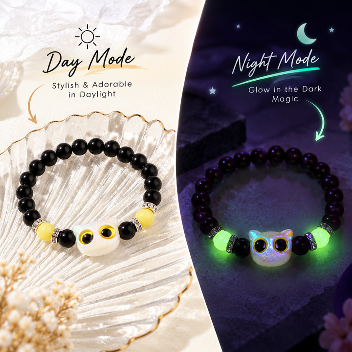 Luna Bright Green Glowup Owl Bracelet