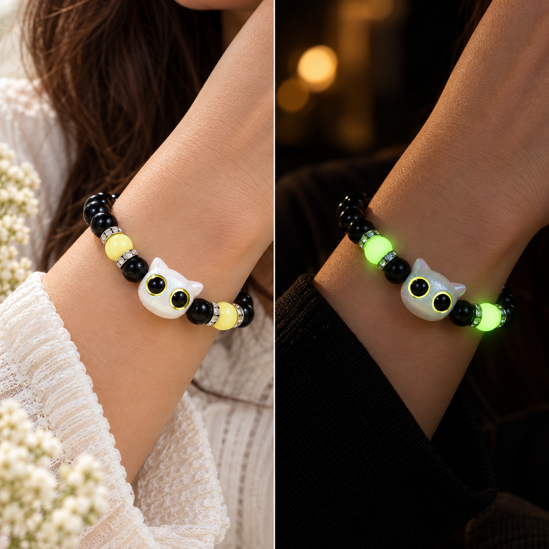 Luna Bright Green Glowup Owl Bracelet