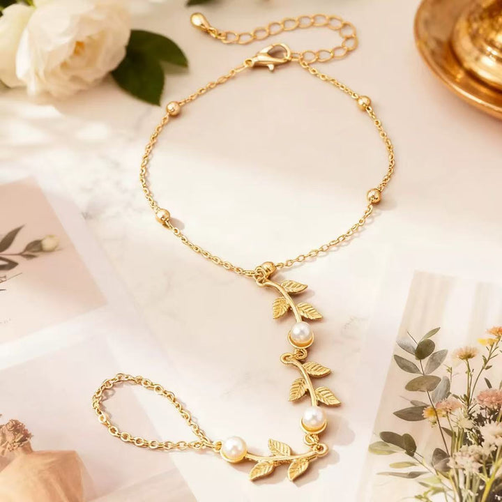 Diwali Pearl Bloom Hand Chain