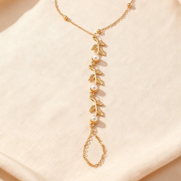 Diwali Pearl Bloom Hand Chain