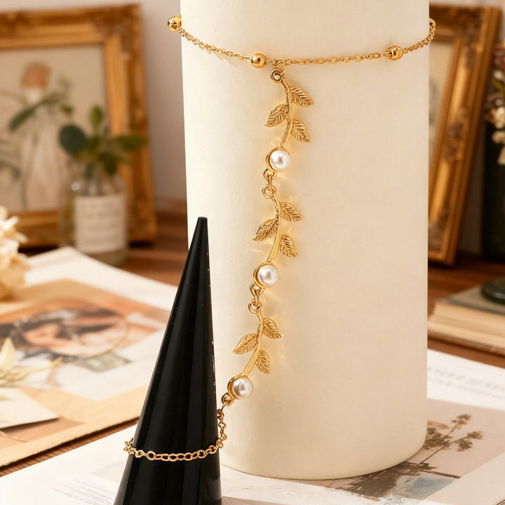 Diwali Pearl Bloom Hand Chain