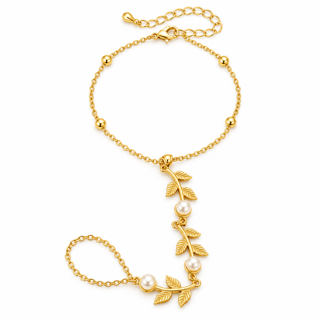 Diwali Pearl Bloom Hand Chain