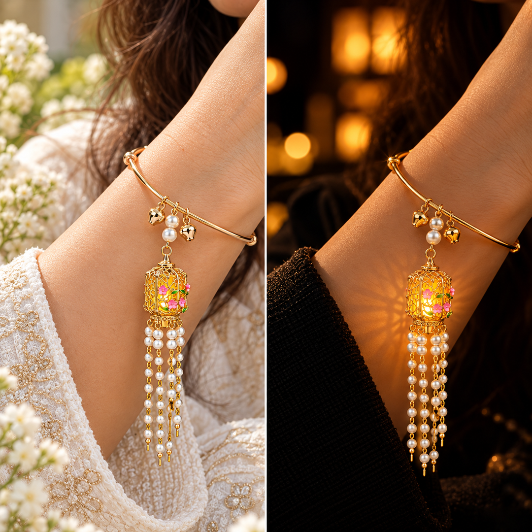 Festive Glow Lantern Drop Tassel Bangle - Preorder · Ships 16th