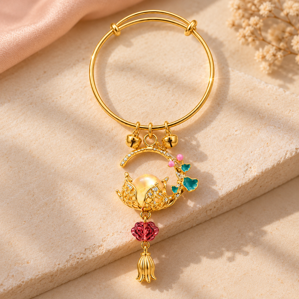 Mystic Moon Lantern Drop Tassel Bangle - Preorder · Ships 16th