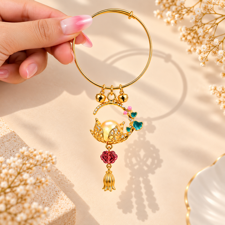 Mystic Moon Lantern Drop Tassel Bangle - Preorder · Ships 16th