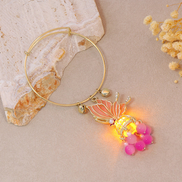 Butterfly Glow Lantern Tassel Drop Bangle