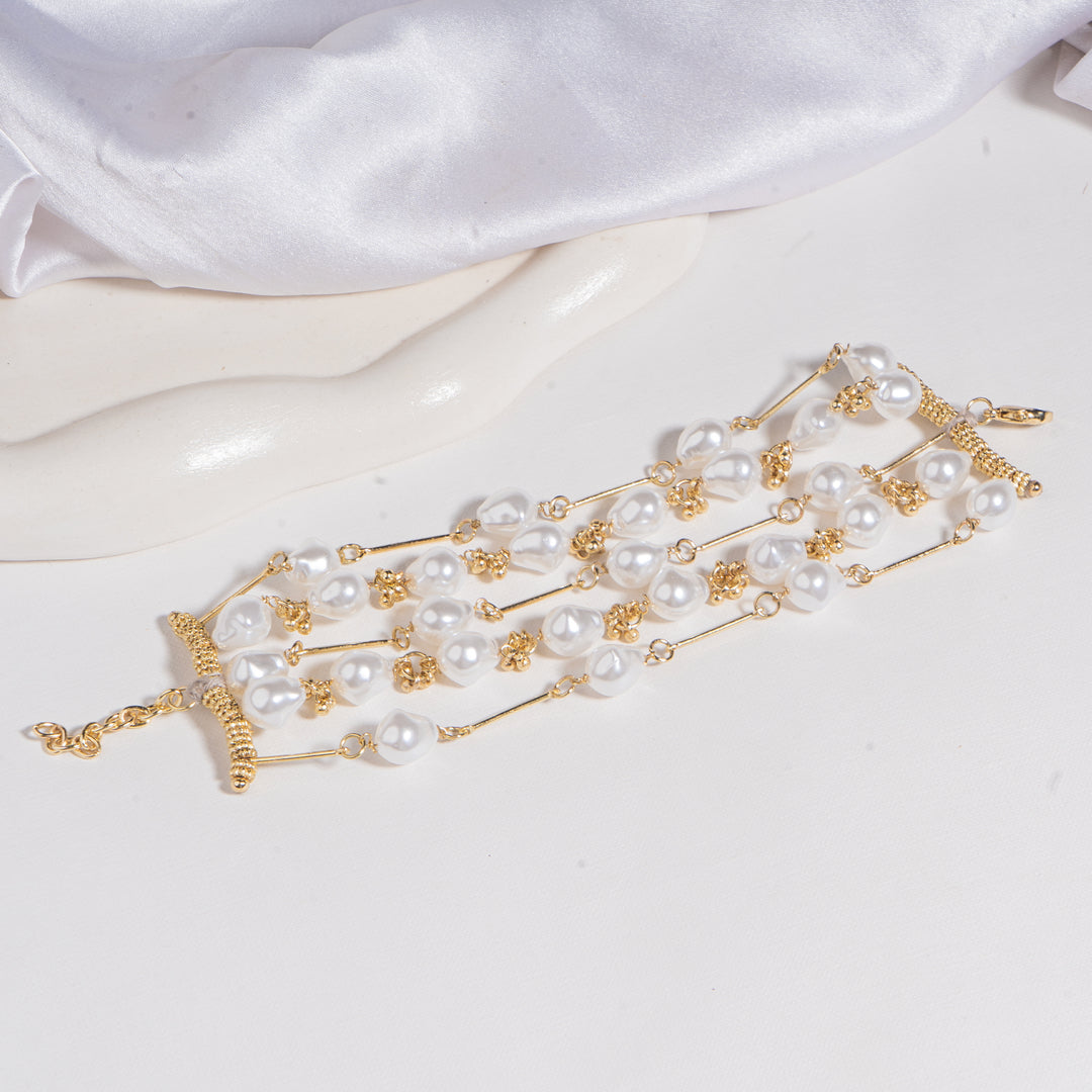 Gilded Dew Multi Strand Bracelet