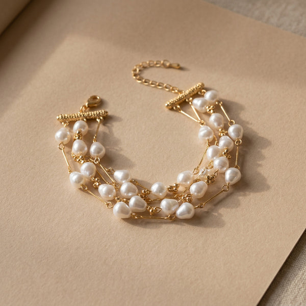 Gilded Dew Multi Strand Bracelet