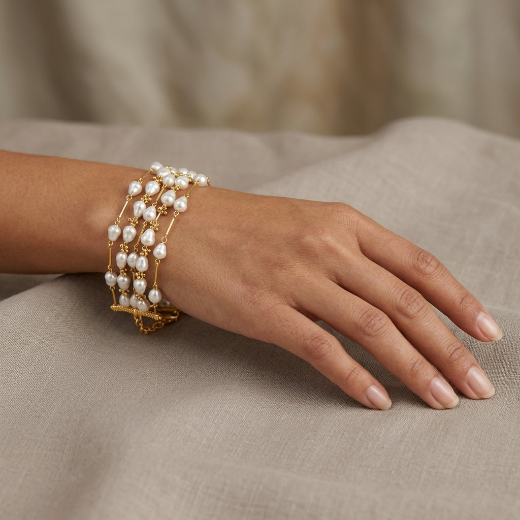 Gilded Dew Multi Strand Bracelet