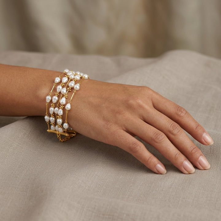 Gilded Dew Multi Strand Bracelet