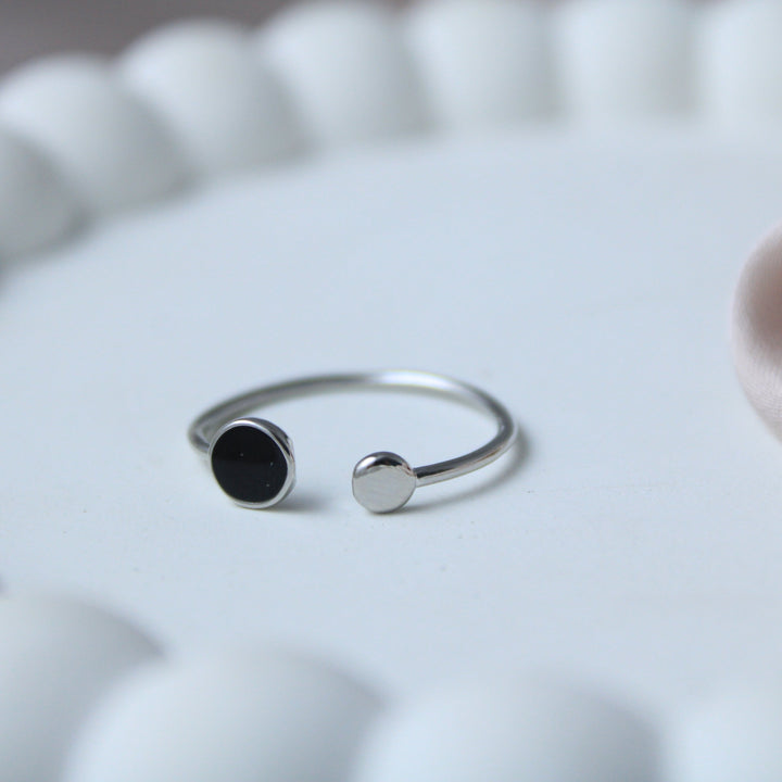 BTS Black Dots Silver Ring - Salty Accessories