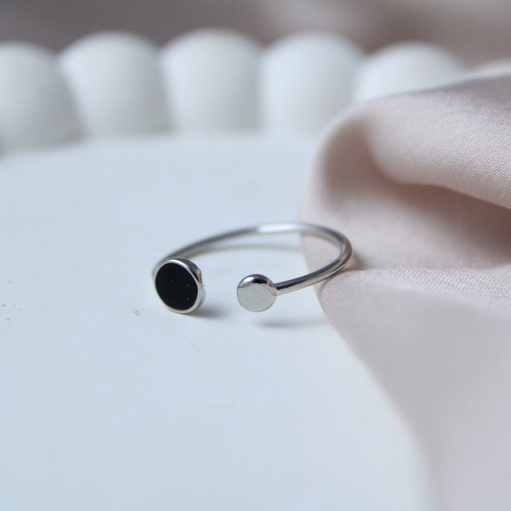 BTS Black Dots Silver Ring - Salty Accessories