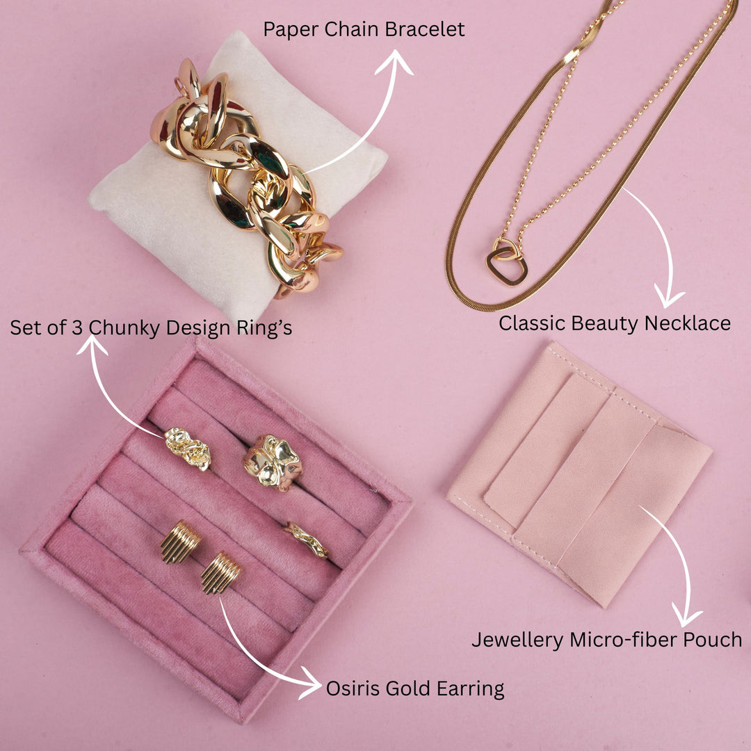 The Bold Matrix Set of 6 jewellery with Free Jewellery Pouch - Salty Accessories