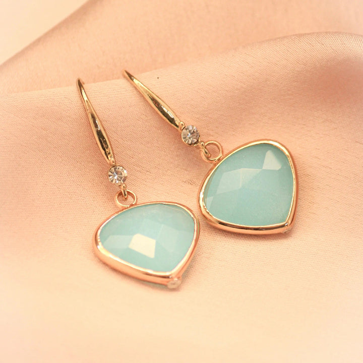 Baby Blue Heart Earrings - Salty Accessories