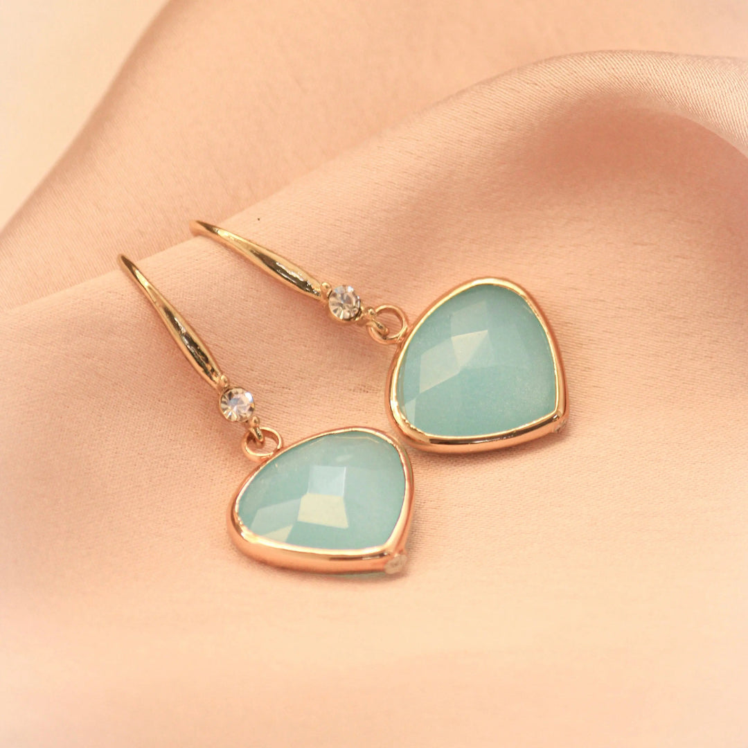 Baby Blue Heart Earrings - Salty Accessories