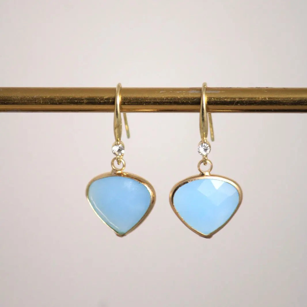 Baby Blue Heart Earrings - Salty Accessories