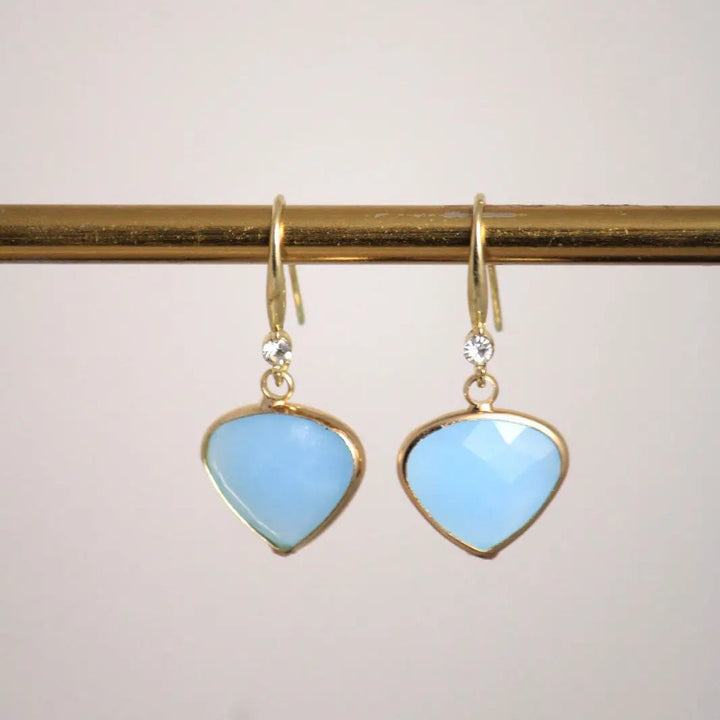 Baby Blue Heart Earrings - Salty Accessories