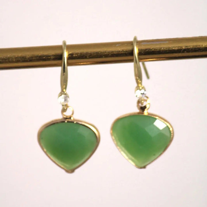 Baby Green Heart Earrings - Salty Accessories