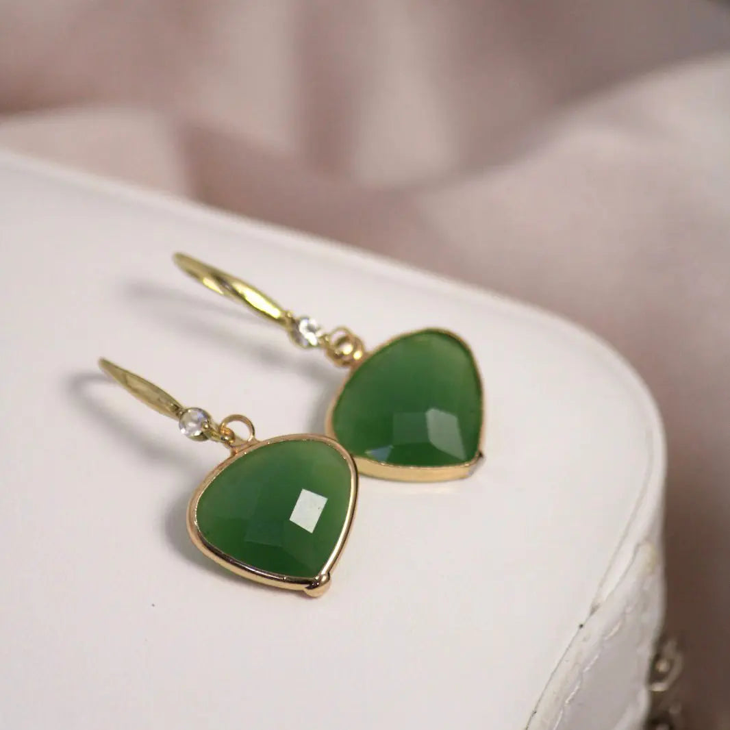 Baby Green Heart Earrings - Salty Accessories