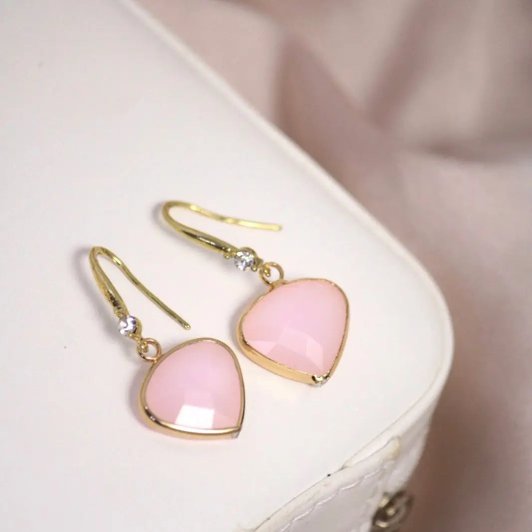 Baby Pink Heart Earrings - Salty Accessories