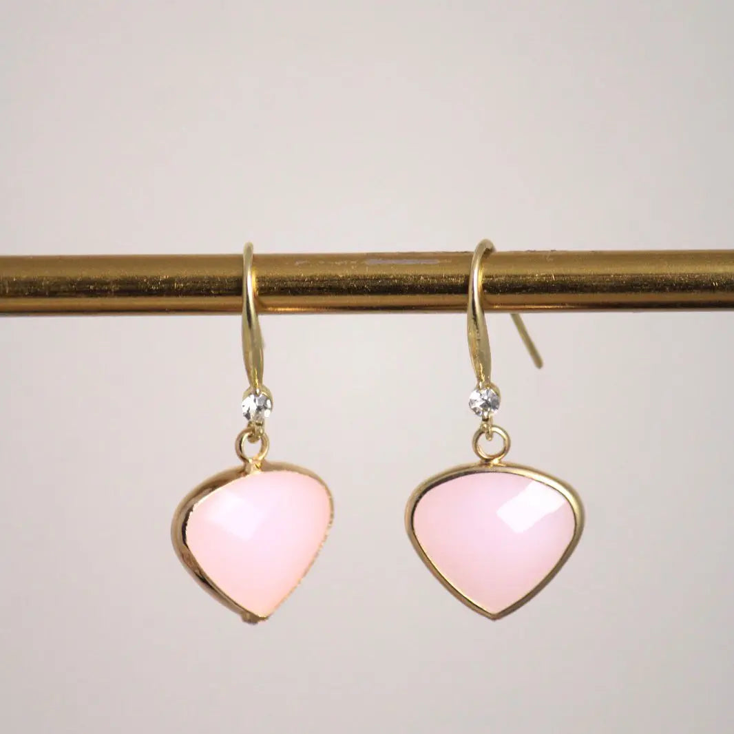 Baby Pink Heart Earrings - Salty Accessories