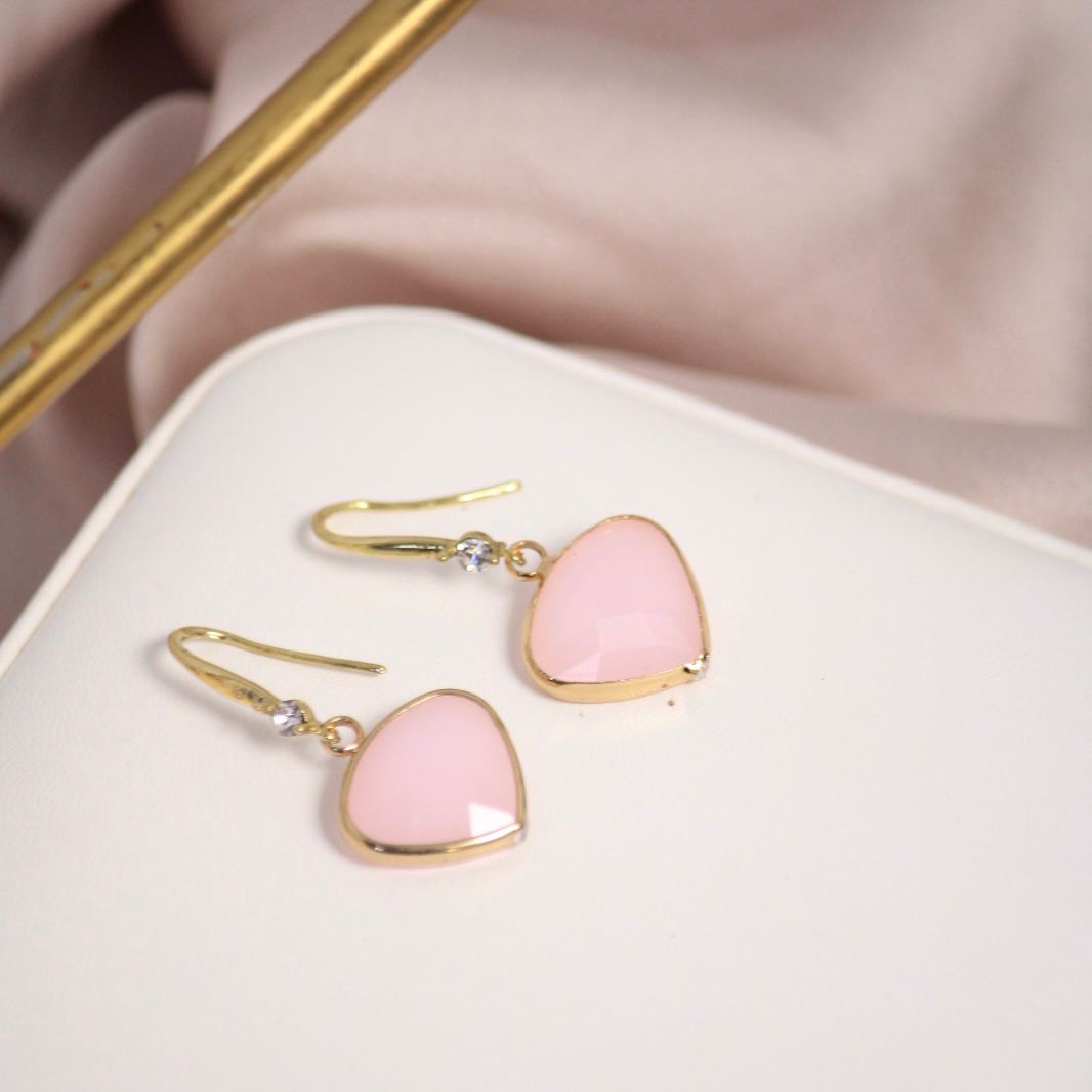 Baby Pink Heart Earrings