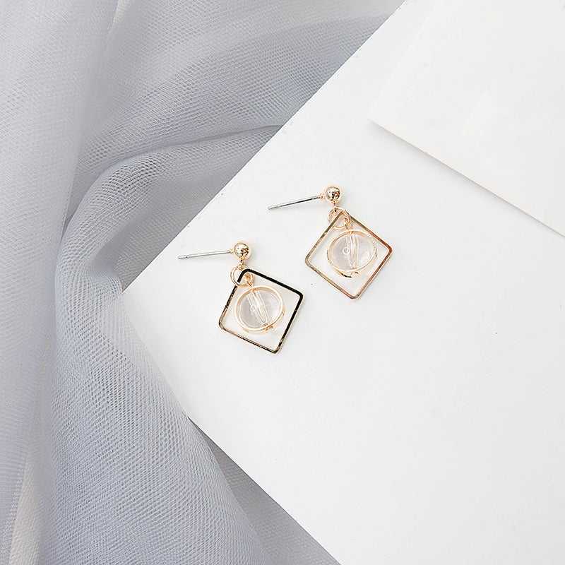 Ball Natural Opal Gem Drop - Diamond Shape Earrings - Salty Accessories