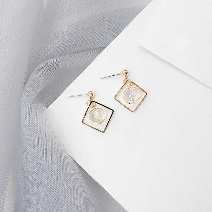 Ball Natural Opal Gem Drop - Diamond Shape Earrings - Salty Accessories