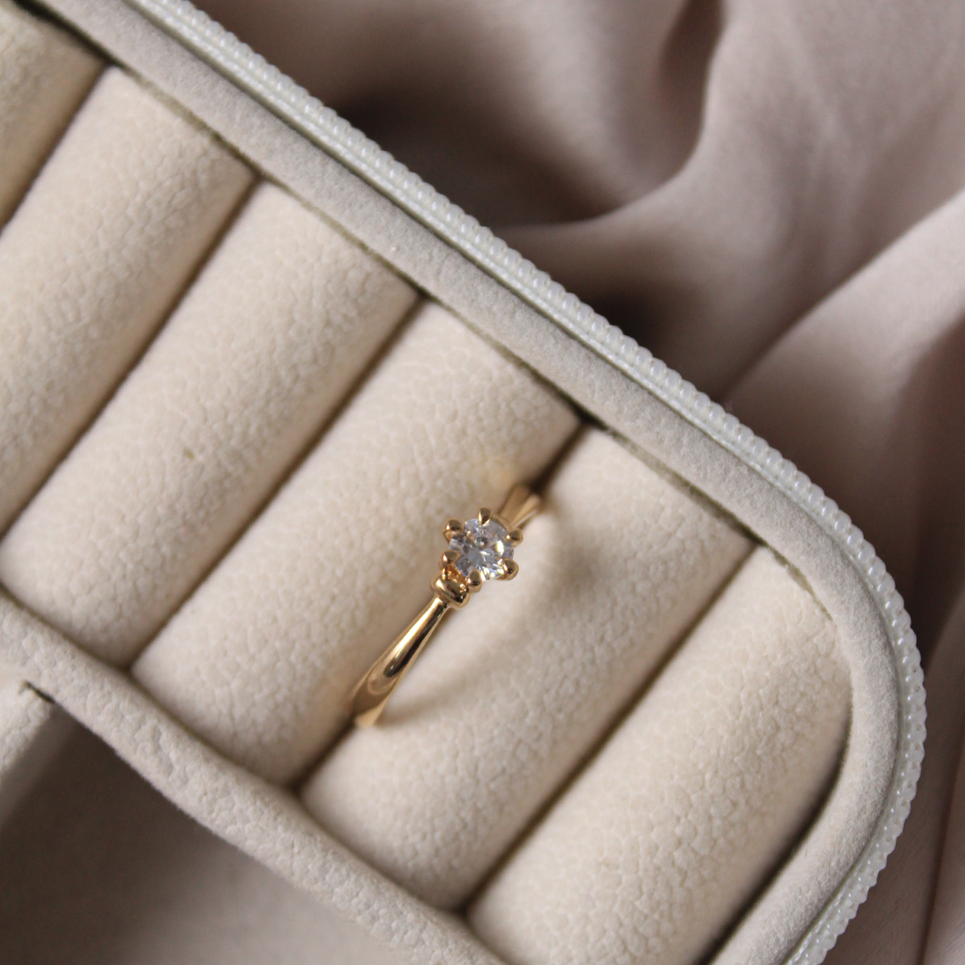 Banded crystal rose-gold ring - Salty Accessories
