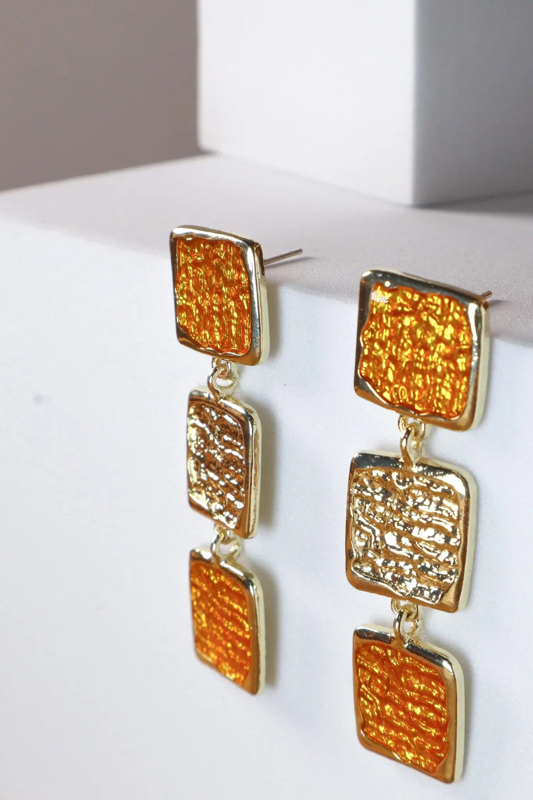 Beated Shine Mustard Earrings - Salty Accessories