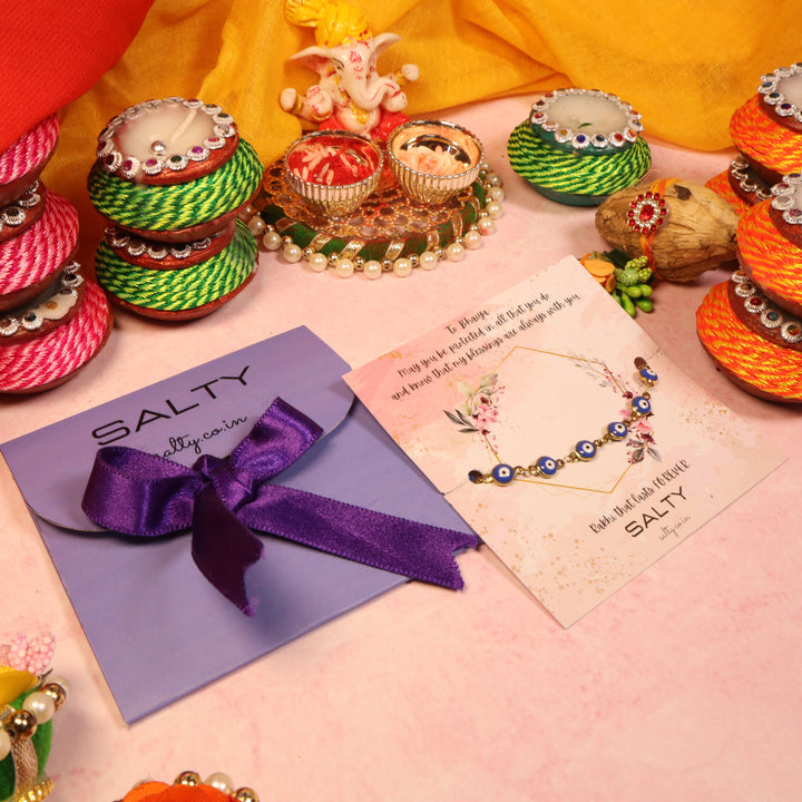 Bewitching Blue Evil Eye Rakhi Gift Box