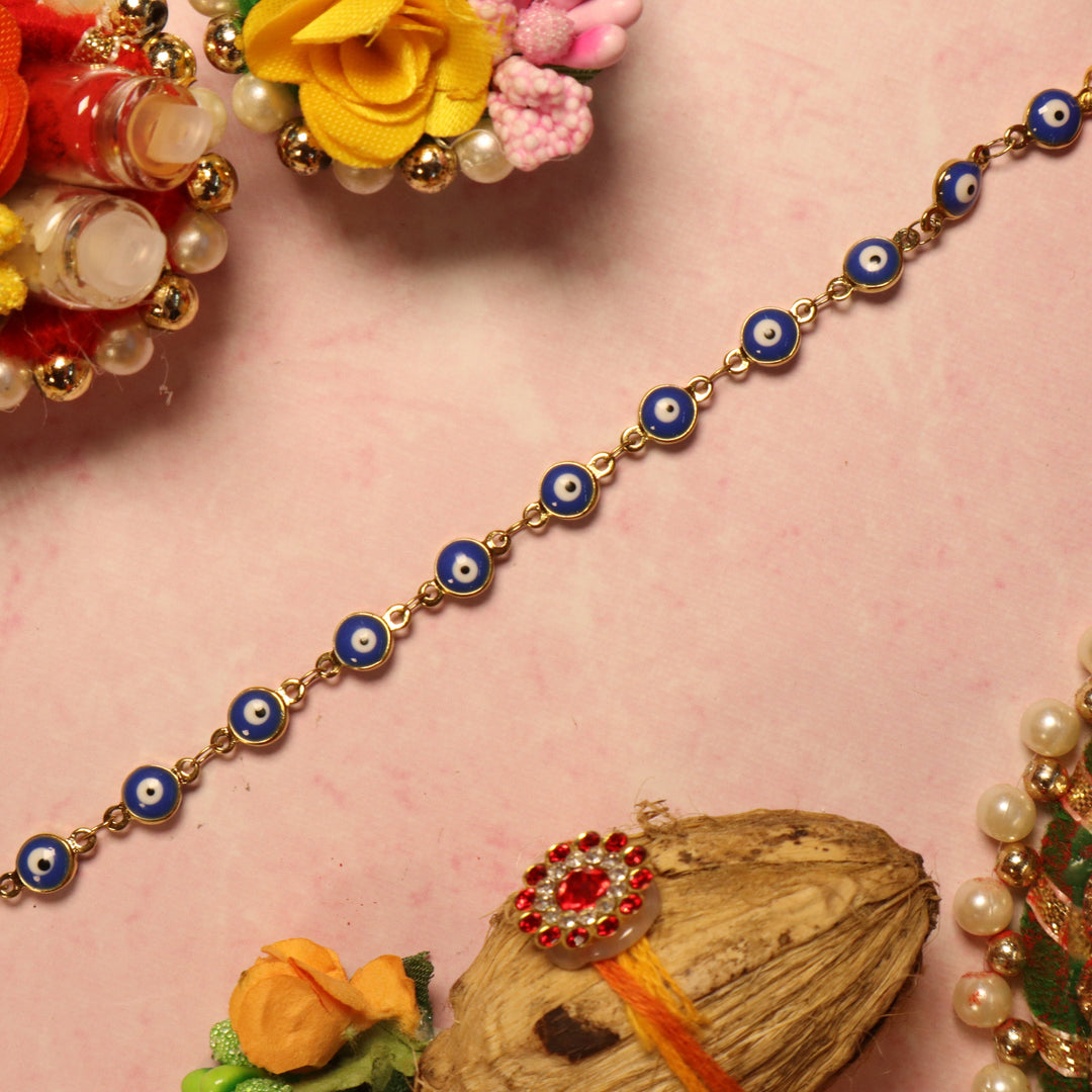 Bewitching Blue Evil Eye Rakhi - Salty Accessories