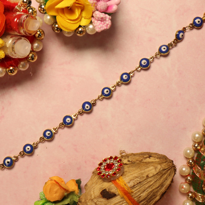 Bewitching Blue Evil Eye Rakhi - Salty Accessories