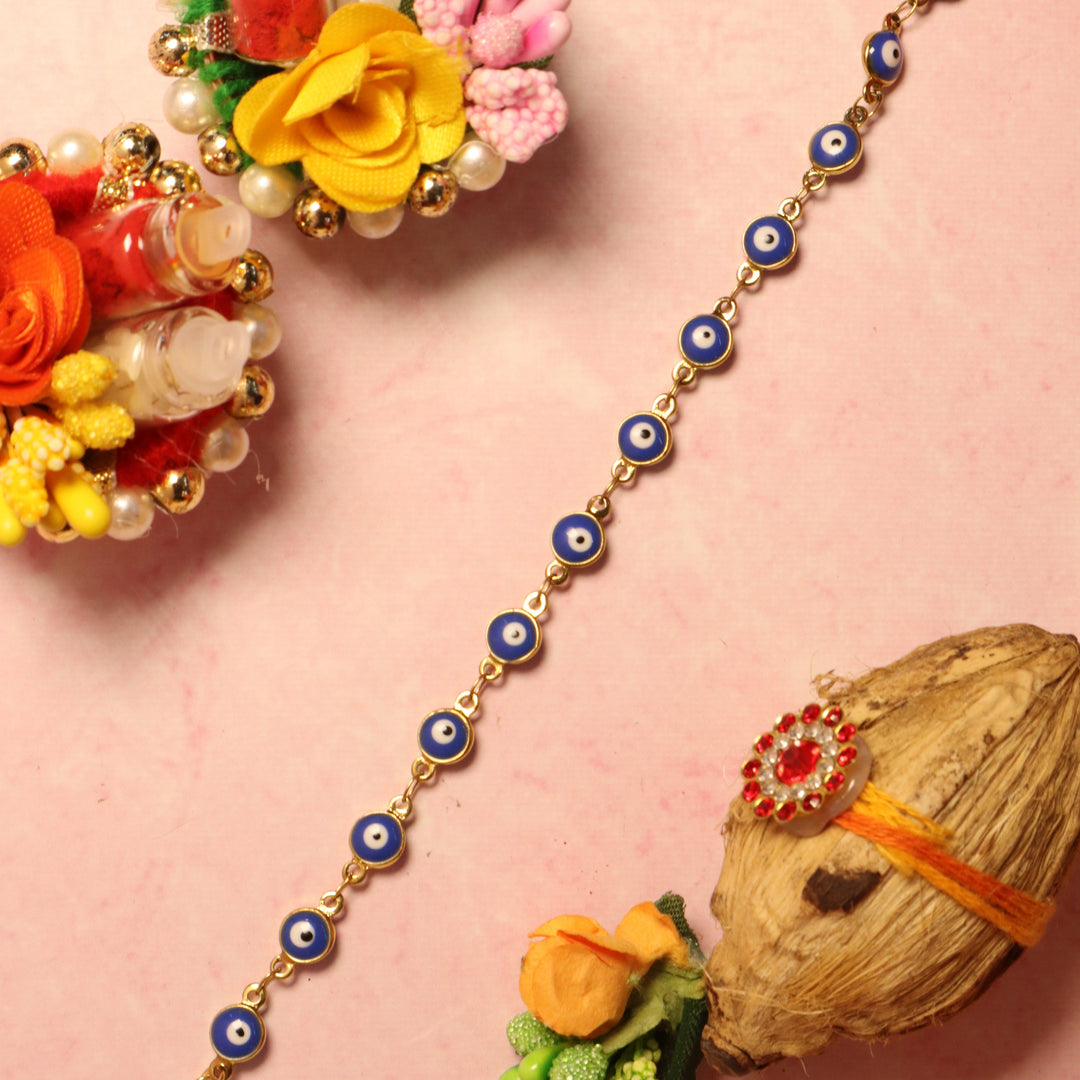 Bewitching Blue Evil Eye Rakhi - Salty Accessories