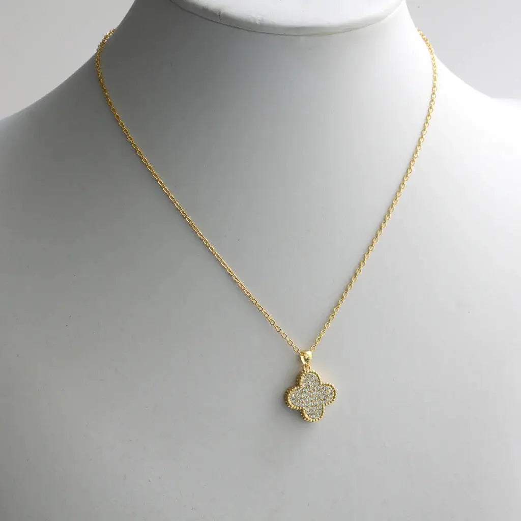 Big Clover Rounded Necklace - Gold - Salty Accessories