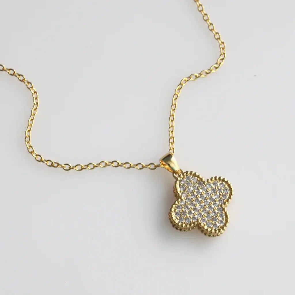 Big Clover Rounded Necklace - Gold - Salty Accessories