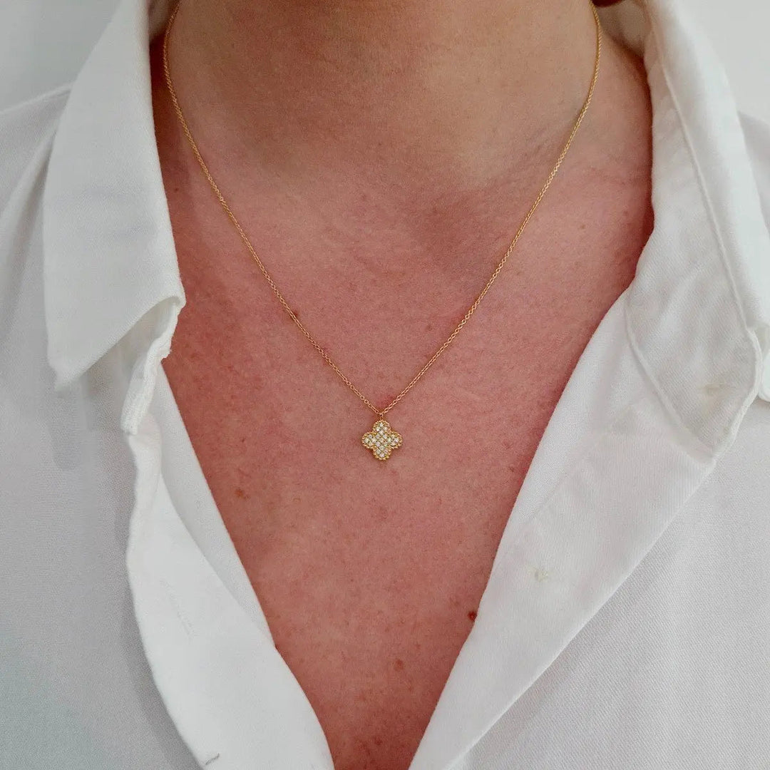 Big Clover Rounded Necklace - Gold - Salty Accessories