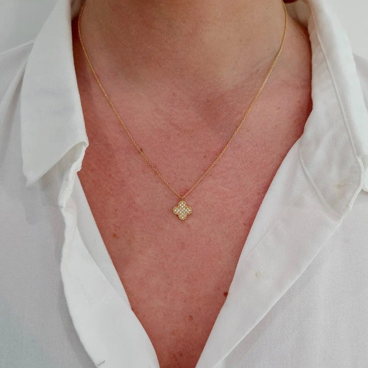 Big Clover Rounded Necklace - Gold - Salty Accessories