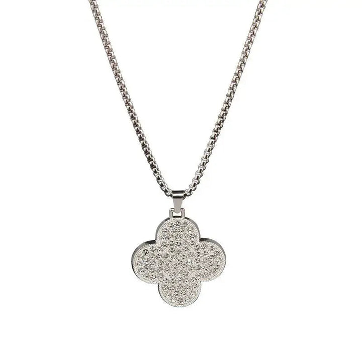 Big Clover Rounded Necklace - Silver - Salty Accessories