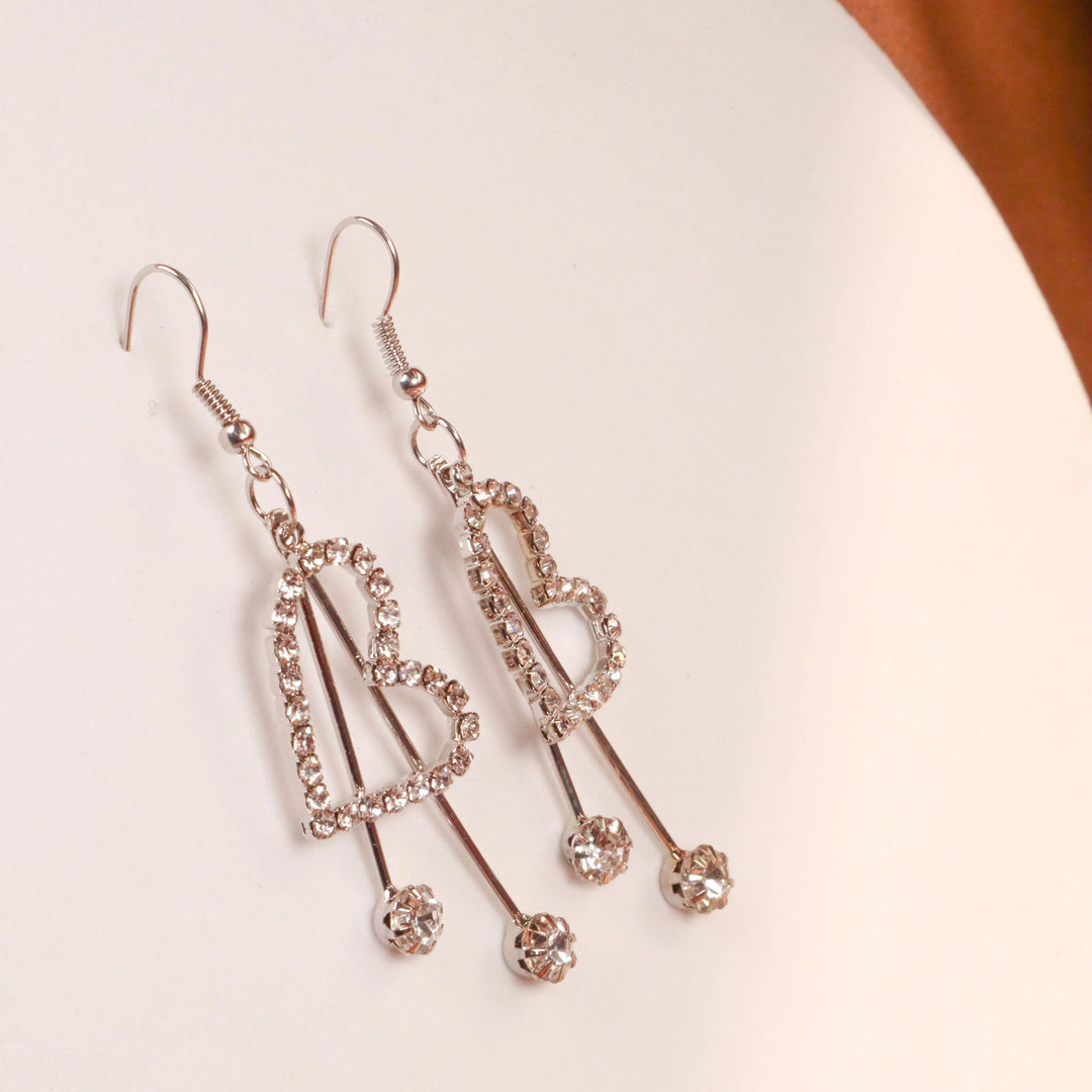 Big Heart Tassel Earrings