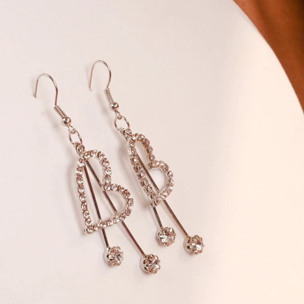 Big Heart Tassel Earrings