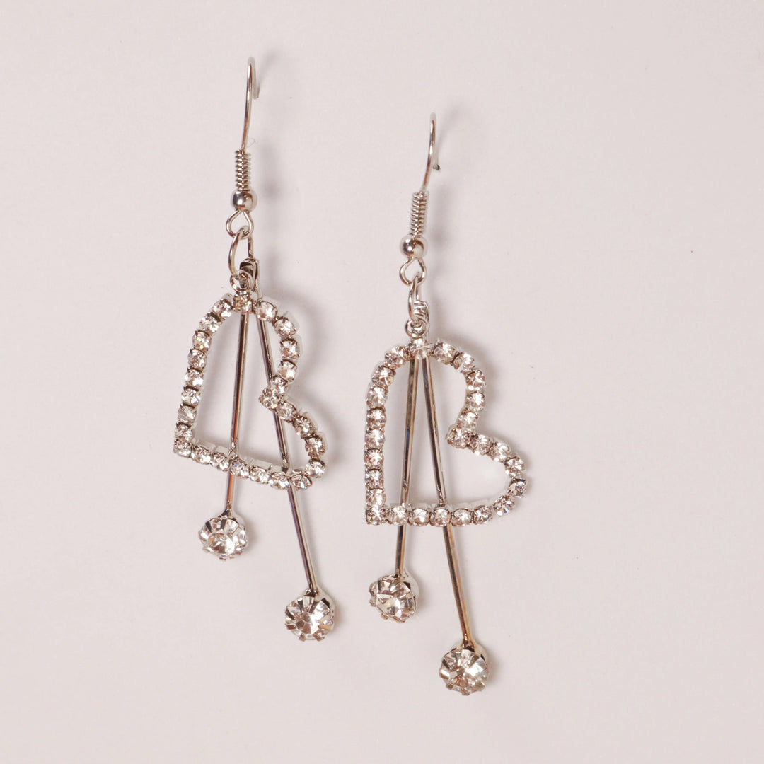 Big Heart Tassel Earrings