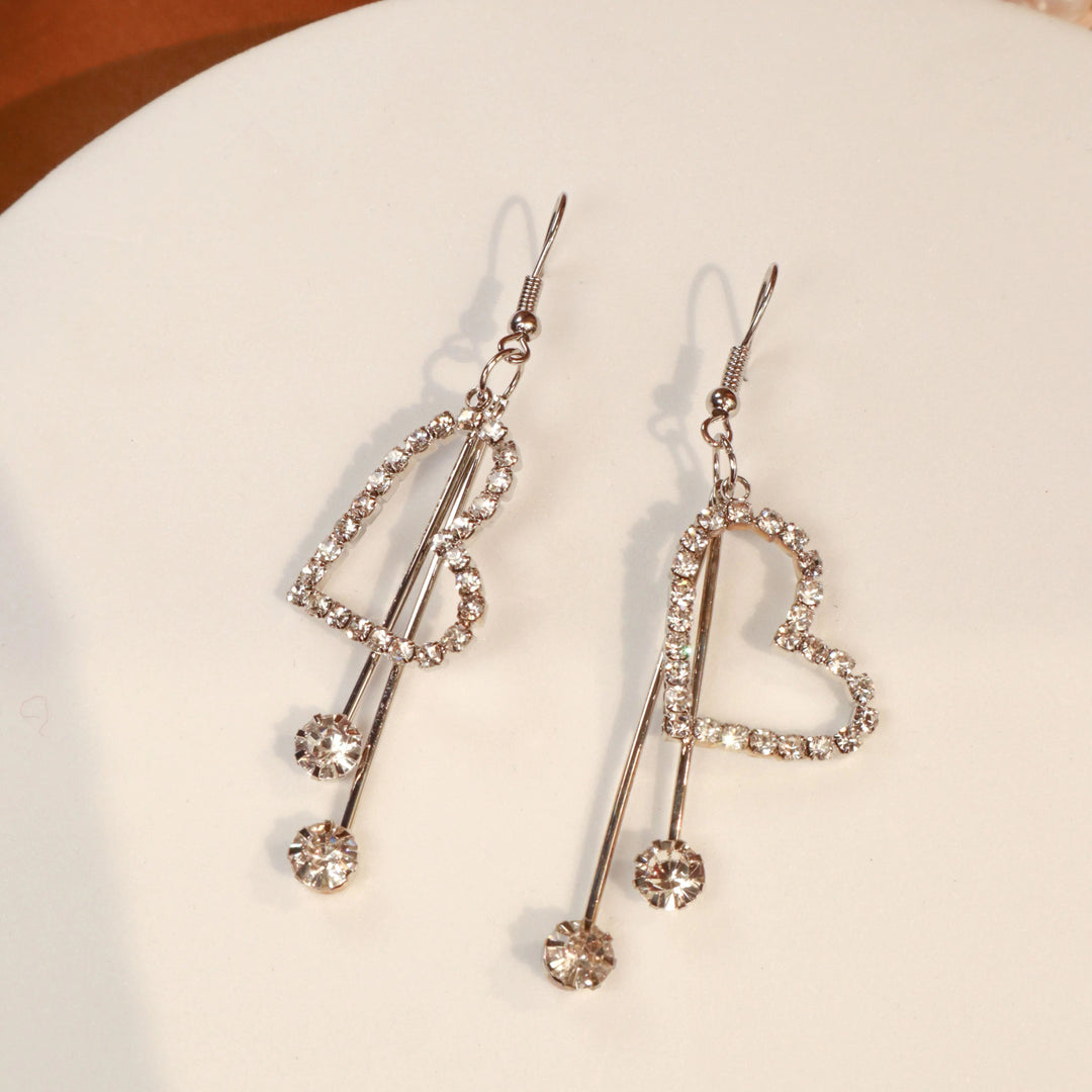 Big Heart Tassel Earrings