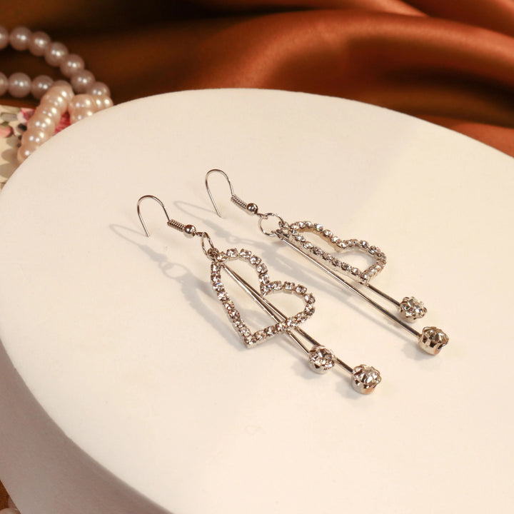 Big Heart Tassel Earrings